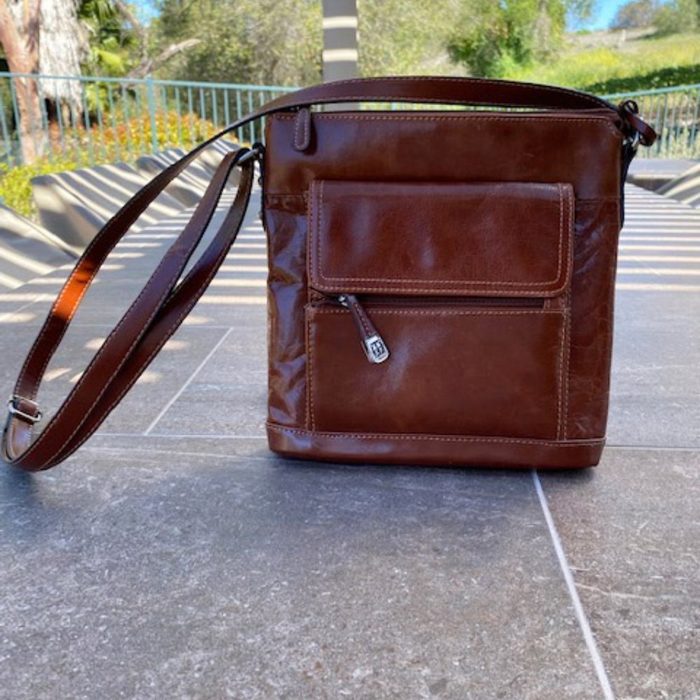 Giani Bernini Shoulder Strap Brown Leather Handbag
